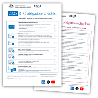 2025 RTO obligations checklist