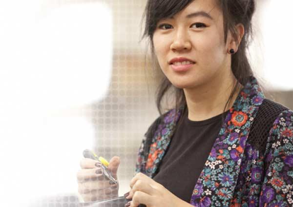 A VET student looking at the camera. 