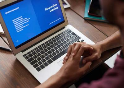 A student accessing a course online