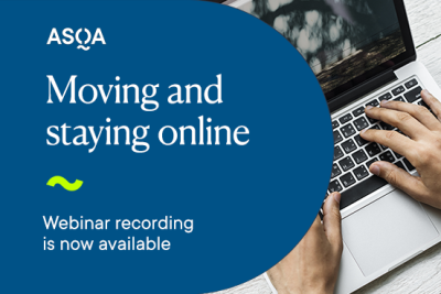 ASQA's Moving and staying online webinar recording is now available