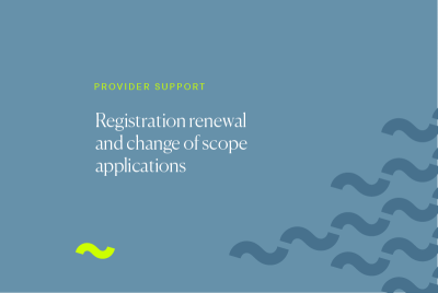 Registration renewal and change of scope applications processing