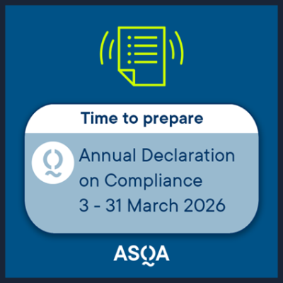Illustration of notice to prepare for the Annual Declaration on Compliance. 